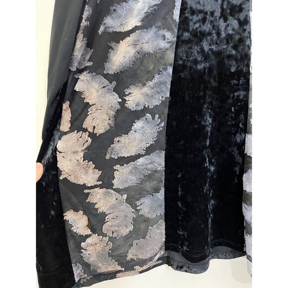 Burnout Crushed Velvet Mixed Media Whimsygoth Witchy Fairygoth Tunic Top L Boho - Picture 7 of 14